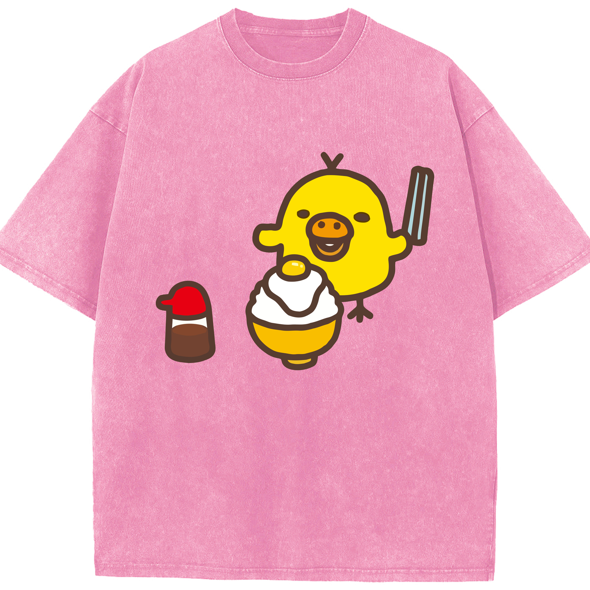 （画像用） リラックマ リラックマ キイロイトリ Rilakkuma Korilakkuma Kiiroitori 綿100% ヴィンテージ風 半袖Tシャツ（フロントプリント）